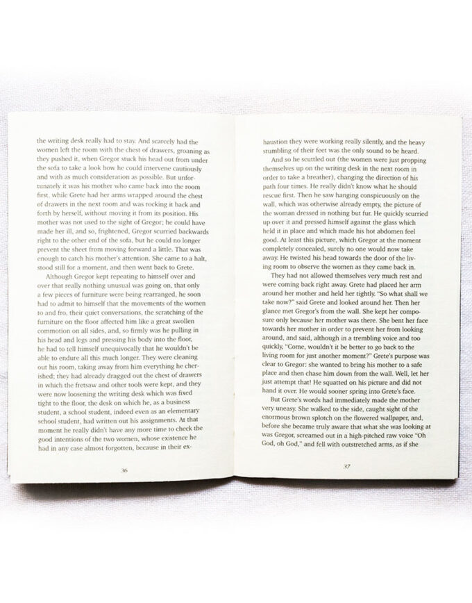 The Metamorphosis by Franz Kafka, inner pages